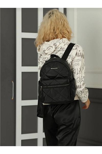 Dadacuq Women's Black Quilted Backpack