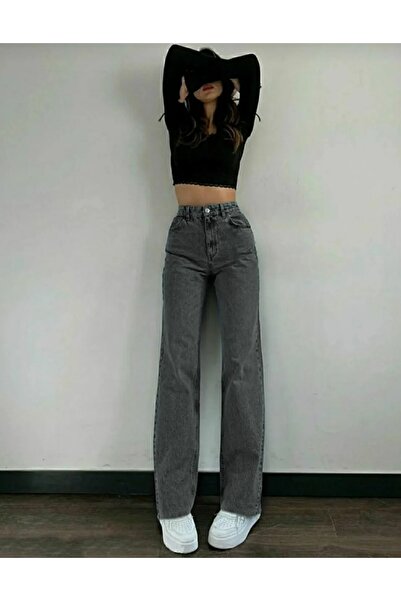 Hello Lovely Palas γυναικείο ελαστικό παντελόνι Palazzo με φαρδύ πόδι, τζιν π...