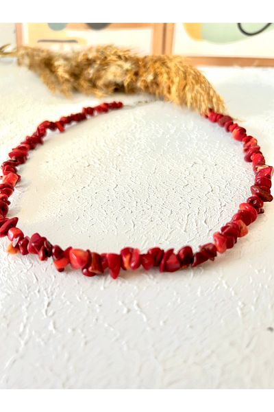 gattstone Natural Coral Broken Stone Necklace - 100% Original