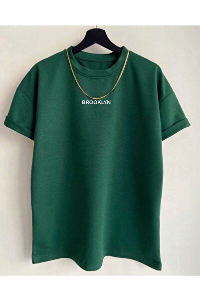 dwnwear Unisek Brooklin Yazılı Baskılı Oversize majica