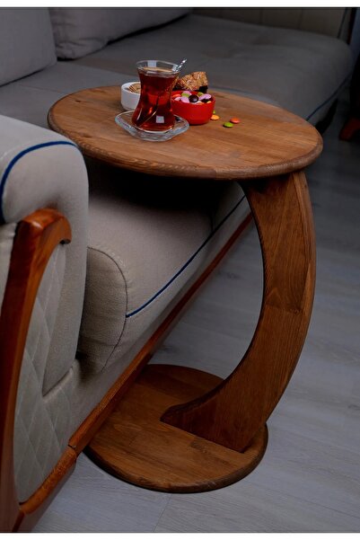 Rabo Craft %100 Doğal Ahşap C Sehpa Koltuk Sehpası Yan Sehpa Zigon Sehpa Serv...