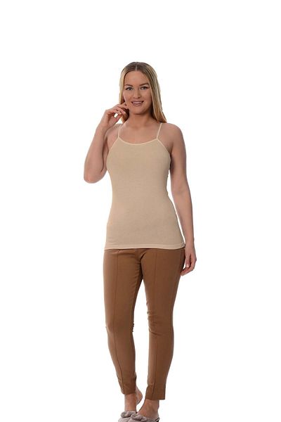 ATİLLA İÇ GİYİM Plain Undershirt with Rope Straps