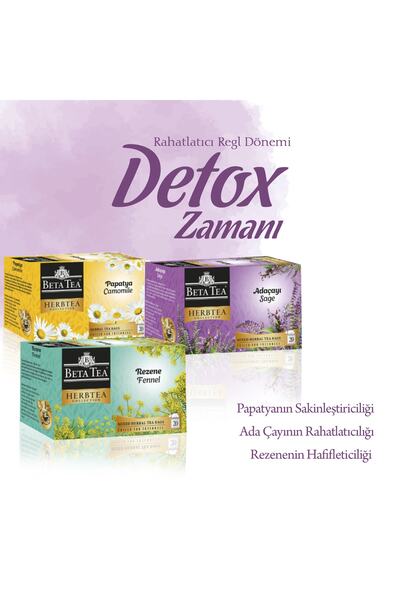 Beta Tea Rahatlatıcı Regl Dönemi & Detox Zamanı Çayları | Bitki Çayı Paketi (...