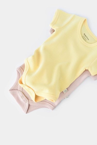 BabyCosy Pachet de 2 vafe organice cu mânecă scurtă Badi