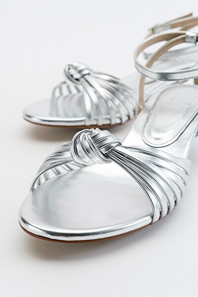 LuviShoes Vind Lame Metallic Women's Heeled Sandals