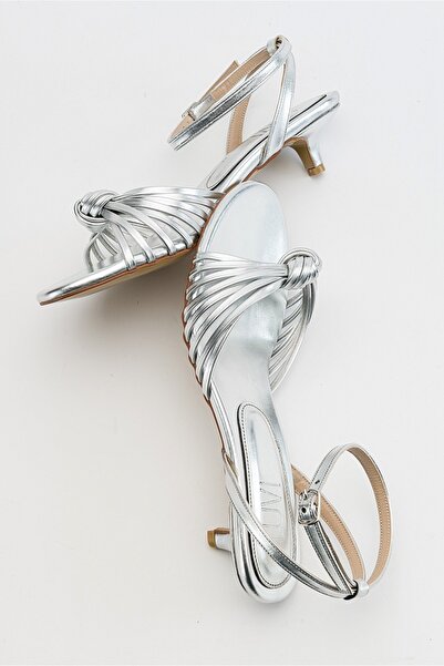 LuviShoes Vind Lame Metallic Women's Heeled Sandals