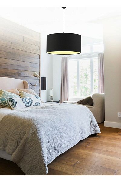 Emg DesiGn Black Fabric Pendant Chandelier