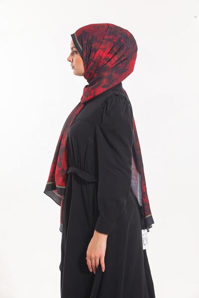 19V69 ITALIA Black Claret Red Shawl Antique Pattern Modal Series with Scarf Hanger and Gift Set 75x200 Cm
