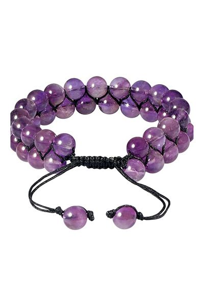 NBS Beautiful Naturel Stones Amethyst Natural Stone Bracelet 8 mm