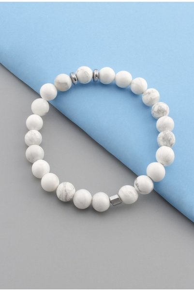 Bedelist 100% Natural Howlite Stone Bone Health Energy Bracelet