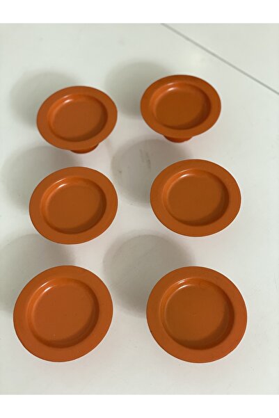 Elzem Decorative Orange Color 6-Piece Macaron Holder Coffee Serving Holder Turkish Delight Holder