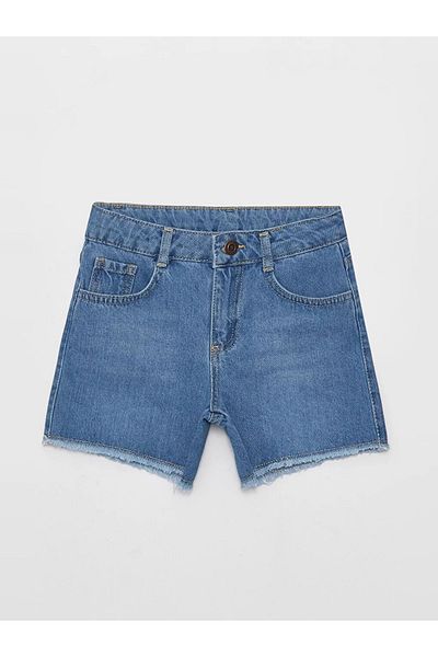 LC Waikiki Pantaloni scurți de jeans pentru fetiță, brodați, Lcw Kids