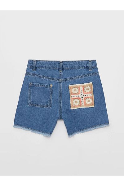 LC Waikiki Pantaloni scurți de jeans pentru fetiță, brodați, Lcw Kids