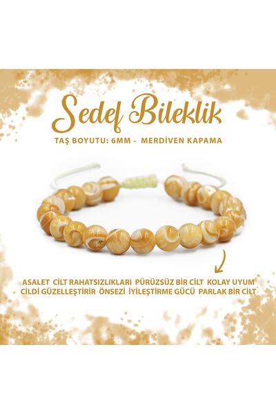Deniz Doğal Taş Sertifikalı Sedef 6mm Merdiven Kapama Doğal Taş Bileklik