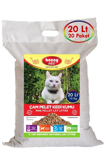 Bonny Nice Doğal Pellet Çam Peleti Kedi Kumu 10 Kg 20 L X 20 Paket