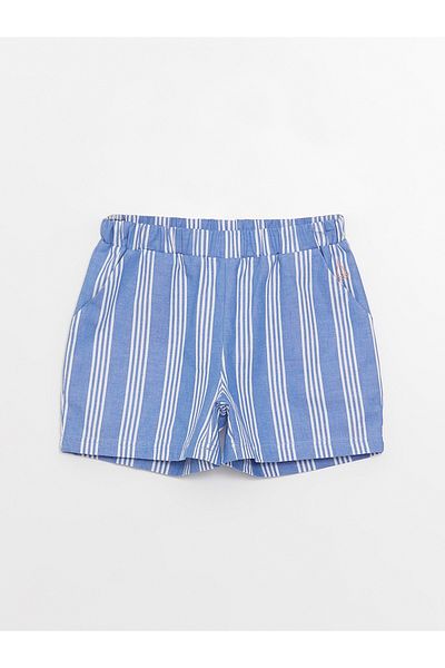 LC Waikiki Pantaloni scurți pentru fetiță cu dungi cu talie elastică