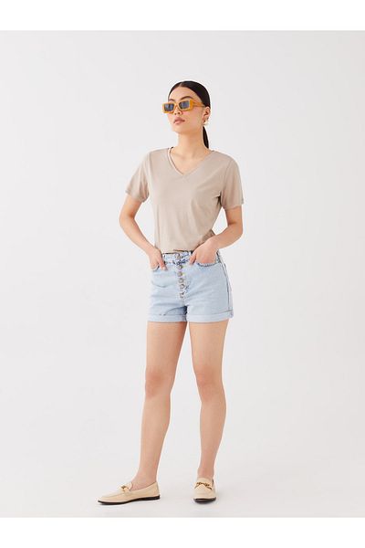 LC Waikiki Pantaloni scurți de jeans pentru damă - Standard Fit