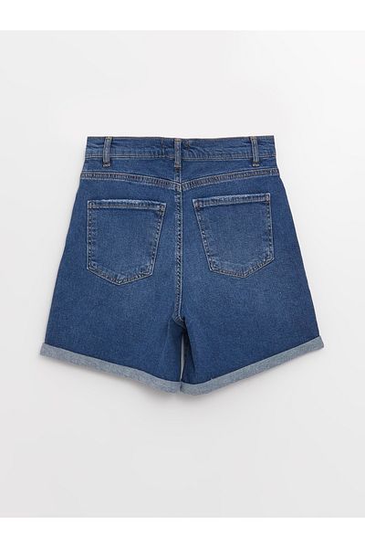 LC Waikiki Pantaloni scurți de jeans pentru femei, cu croială standard, cu detaliu rupt