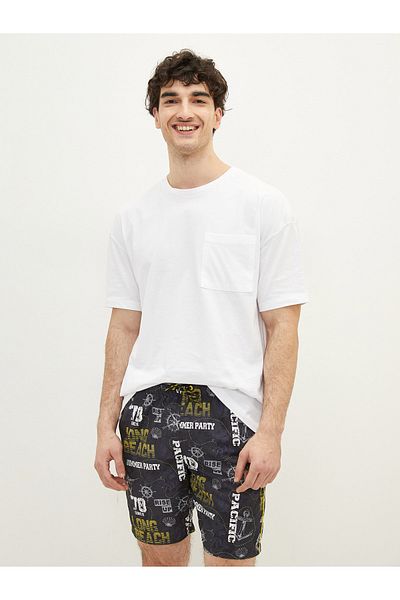 LC Waikiki Knielange gemusterte Badeshorts für Herren