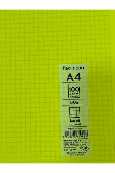 Mynote Flexi Neon Spiral A4 100 Leaf PP Cover Checked 60 Gr Notebook