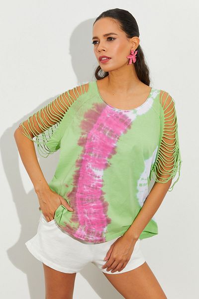 Cool & Sexy Grüne Batikbluse für Damen LOV1173