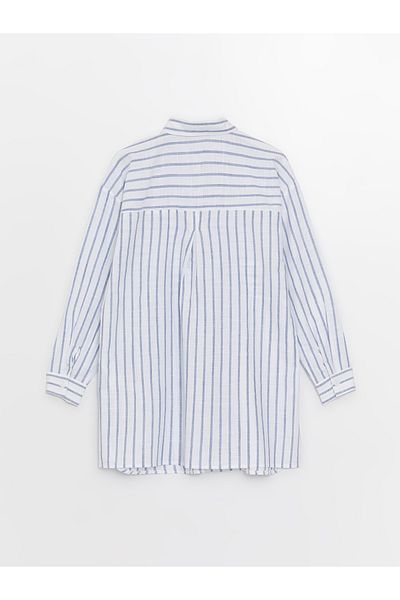 LC Waikiki Popelínová látka – dámská košile oversize s dlouhým rukávem s pruhy