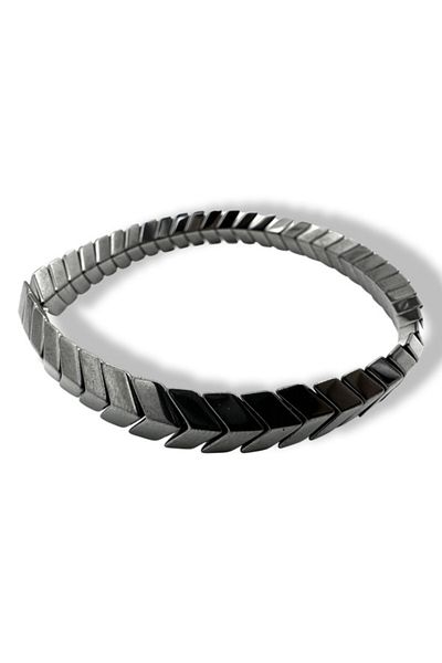 ROZA ACCESSORIES Men's Bracelet - Elastic and Natural Stone Fish Back Bracelet