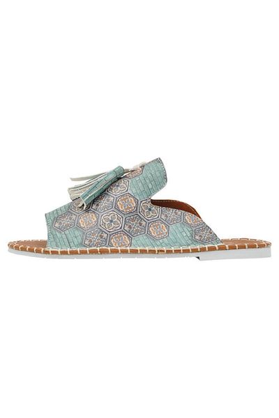 Dogo Women's Vegan Leather Multicolored Slippers - Ethic Faience Design