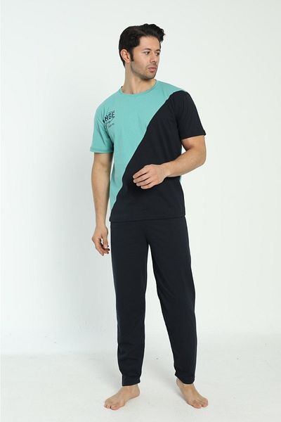 Ayans Pijama Σετ ανδρικές πιτζάμες καλοκαιρινές βαμβακερές χτενισμένες (süprem).