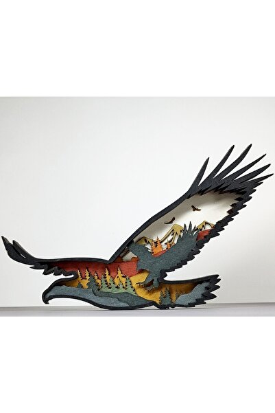 GHY AHŞAP Dekoratif 3d Hayvan Figürlü Masa Süsü Biblo (KARTAL)