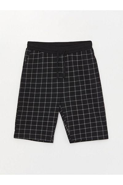 LC Waikiki Standard Pattern Plaid Men's Pajama Bottom Shorts