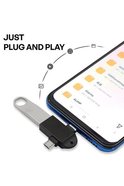 Temiz Pazar Micro Usb Type-c 3 In 1 Dönüştürücü Çevirici Adaptör Otg