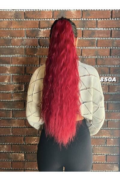 Suzan Peruk Fluffy Wavy Ponytail with Red Buckle