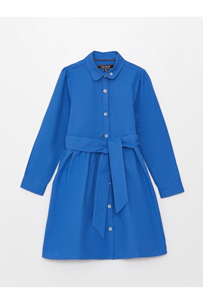 LC Waikiki Shirt Collar Basic Long Sleeve Girl's Dress