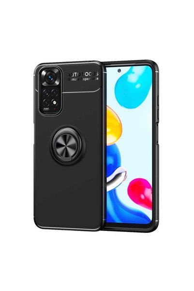 ZM STORE حافظة Xiaomi Redmi Note 11 العالمية مع حامل حلقي وغطاء خلفي ناعم وناعم