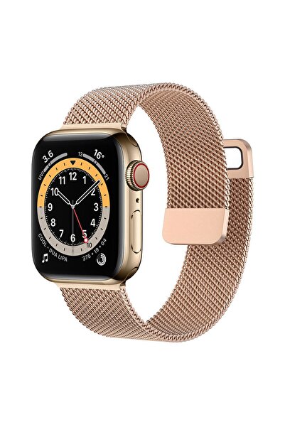 Strap U Apple Watch 2/3/4/5/6/7/8/9/se Uyumlu 38mm 40mm 41mm Milano Hasır Çel...