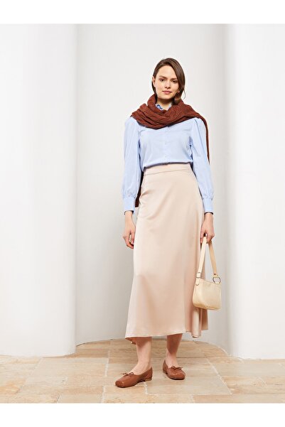 LC Waikiki Fustă de damă din satin cu fermoar în talie