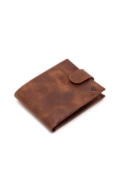 Eminsa Men's Tan Crazy Leather Snap Wallet