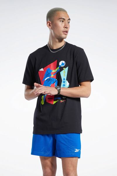 Reebok Bb Iverson Layup T- Tricou negru cu mânecă scurtă pentru bărbați