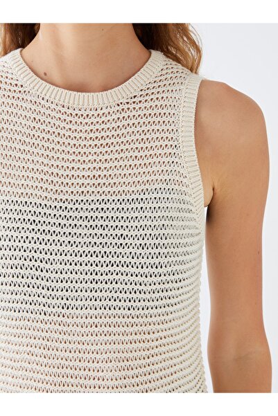 LC Waikiki Women's Crew Neck Plain Beach Dress