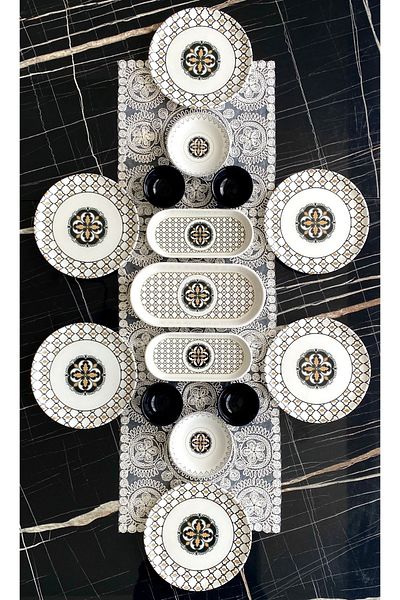 VENÜS HOME DECORATION Liva Model 15 Piece Breakfast Set for 6 People