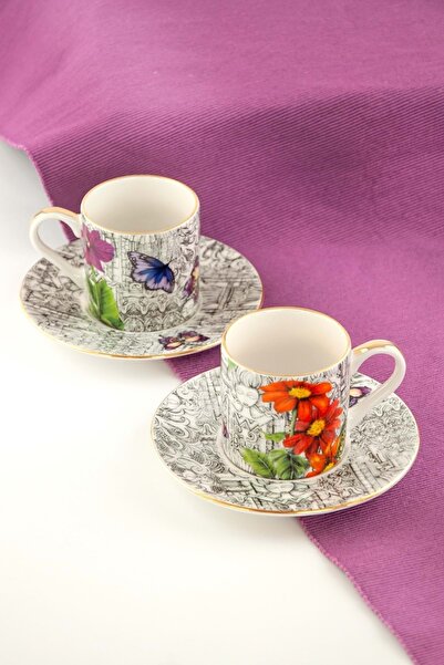 Bursa Porselen Dekor Secret Garden Coffee Cup Set for Two