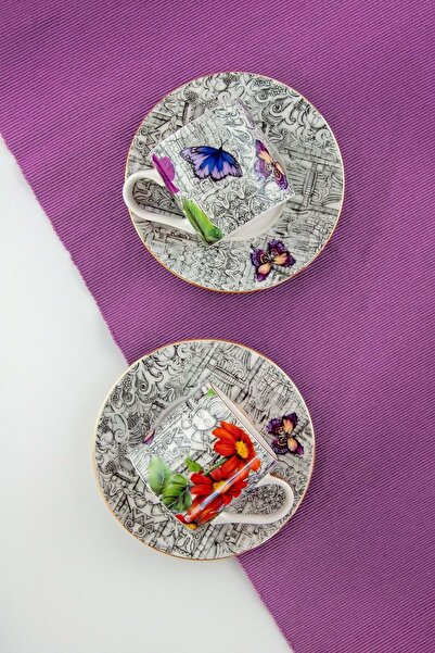 Bursa Porselen Dekor Secret Garden Coffee Cup Set for Two