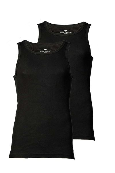 Tom Tailor 2er-Pack Herren Tanktop – Unterhemd, Garron S, einfarbig