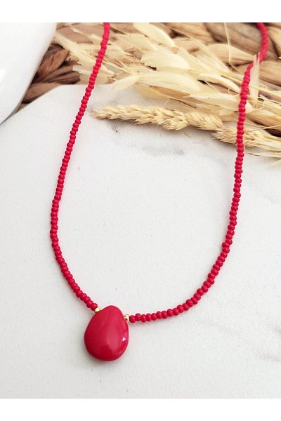 HALHALMILL Acrylic Drop Dangle Sand Bead Necklace
