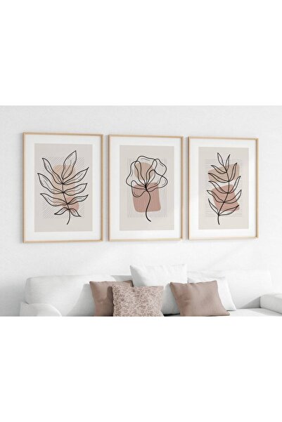 Gepetto Wood Ahşap Minimalist 3'lü Tablo