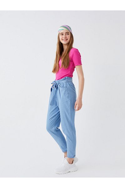 LC Waikiki Pantaloni de damă LCW cu talie elastică Paperbag