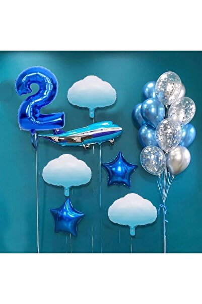 DÜVENCİ TİCARET Çıtıpitıstore Luxury Blue Balloon Set