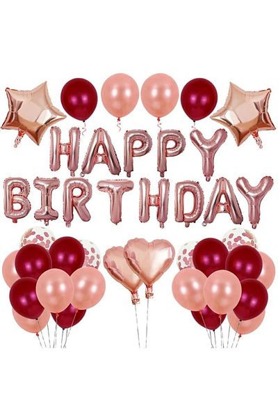 DÜVENCİ TİCARET Çıtıpitıstore Happy Birthday Birthday Balloon Set