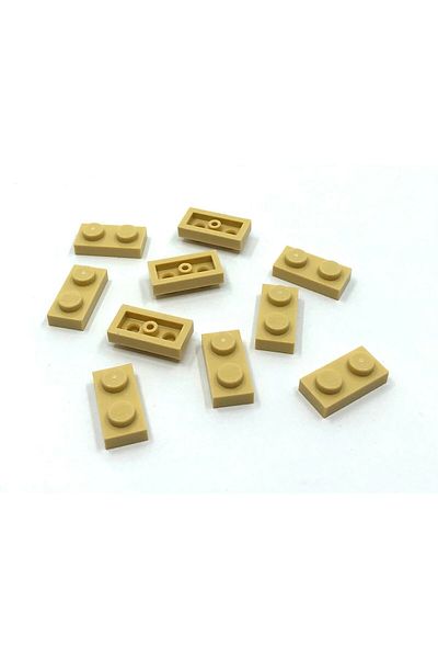 LEGO Accessory Custom Moc Creator Plate 1 X 2 Brick Tan 8 Pieces Will Be Sent